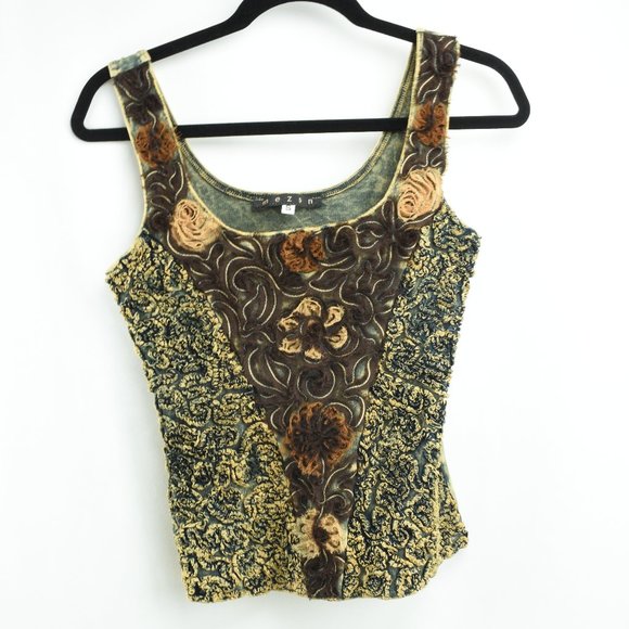 Mezon Tops - Mezon Size S Womens Textured Shirt Sleeveless Tank